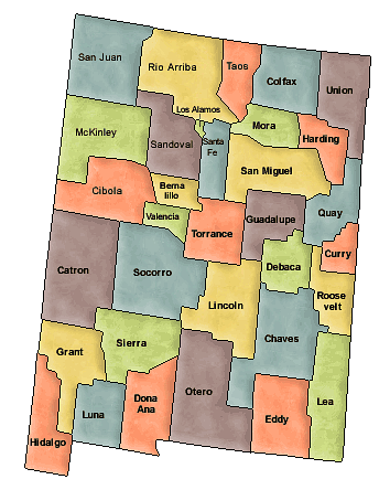 County map of New Mexico