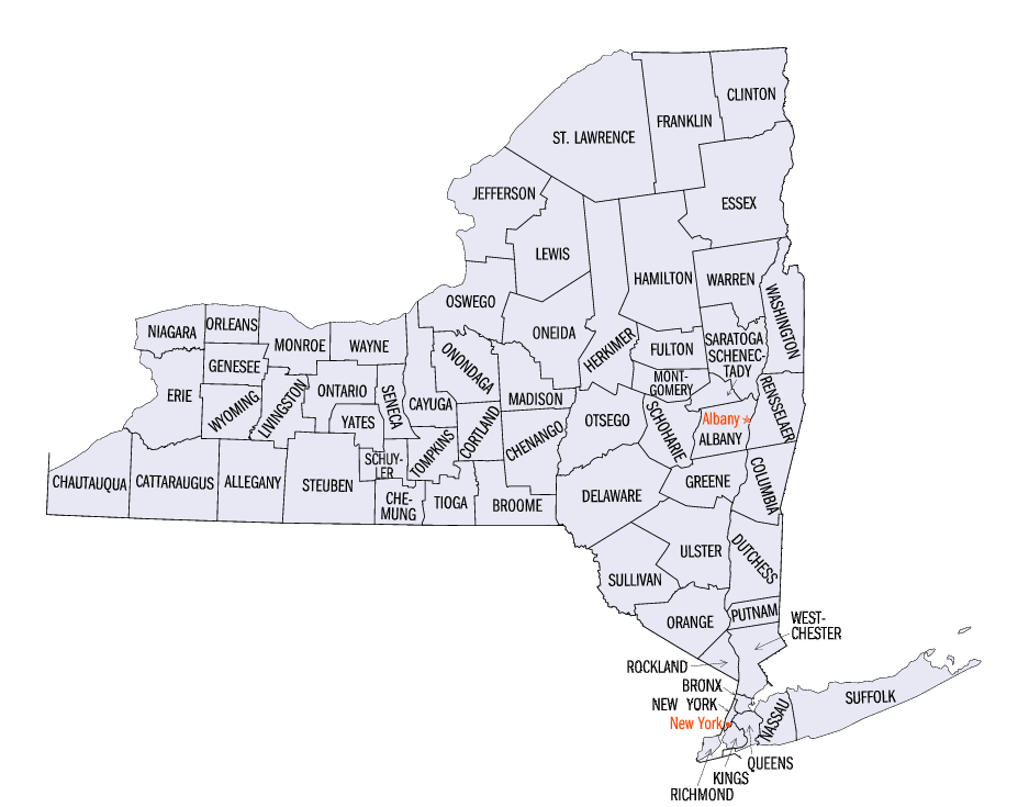 New York State County Map