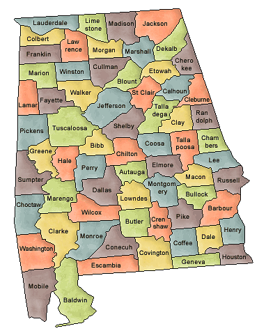 Alabama state map