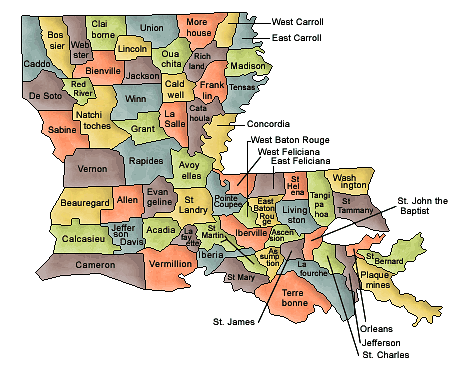 Louisiana College Yearbooks by Parish (by County)