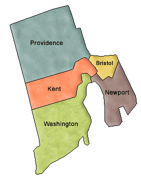 County map of Rhode Island